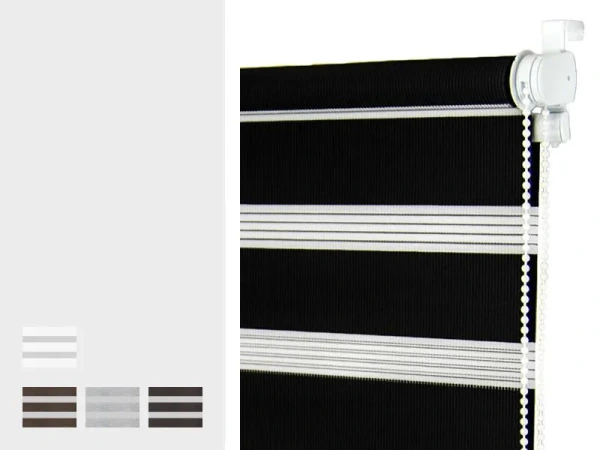 Roleta  MINI - deň a noc - látka BLACK ELEGANCE